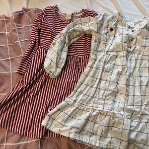 Chic Red and White Striped Kids Dress